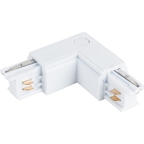 QAZQA Conector en L para carril trifásico izquierdo blanco