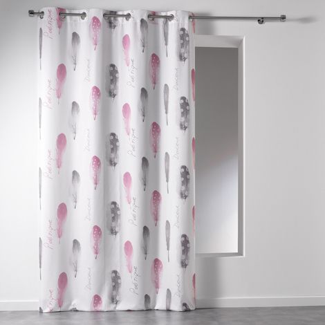 Rideau a oeillets Microfibre Poetique blanc 140x260cm