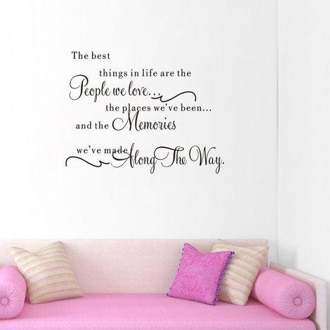 Vinilo decorativo de pared con las letras "las mejores cosas", para salón o dormitorio. (1/5)