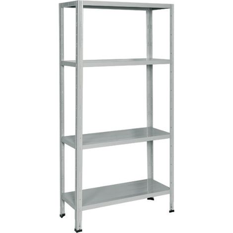Bizzotto B20153941 MINIEURO E550G Scaffale Metallo in Kit 4 Ripiani 75x30x150 cm colore Grigio