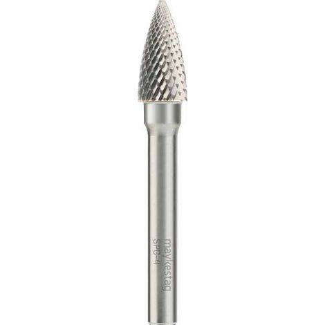 Fraise Rotative HM Tige Cylindrique Forme Arc à Pointe Effilée - Diamant D. 8 x Lt. 65 x Lu. 20 x Q. 6 mm - Diamwood