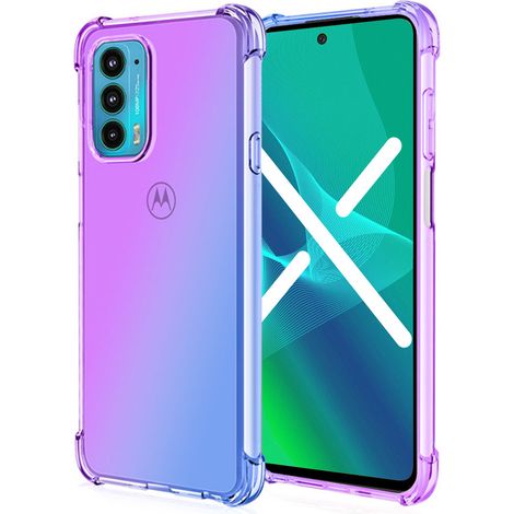 Fallfeste Schutzhülle mit Farbverlauf für Motorola Moto Edge 30, Lila/Blau (1/2)