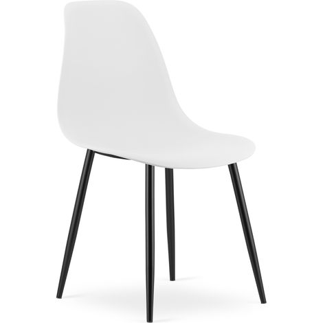 Chaise - Leobert - Wat - Blanc/Pieds Noirs - 46 X 51 X 84 Cm (1/5)