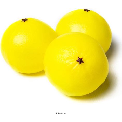 Pamplemousse artificiel en lot de 3 en Plastique soufflé D 100 mm (1/3)