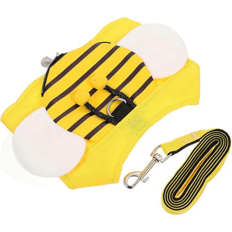 Arnés de pecho ajustable para gatos con correa para mascotas, 1 juego, color amarillo. (1/5)