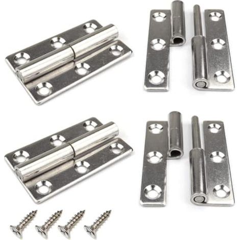 Set mit 4 robusten, abnehmbaren Türscharnieren aus Edelstahl 304 für 7,6 cm starke Innen- und Außentüren (1/5)