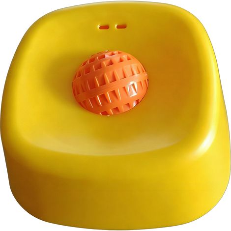 Tapis de léchage anti-déversement pour chiens, base antidérapante, interactif avec yaourt/bouillon, (orange/jaune) (1/5)