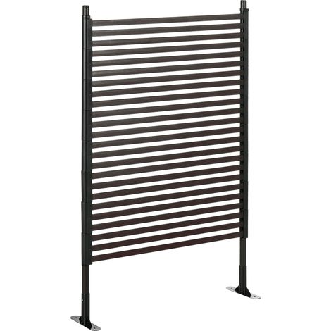 Recinzione Divisorio da Giardino 93x22x150 cm Modulabile Autoportante in Acciaio Marrone (1/5)