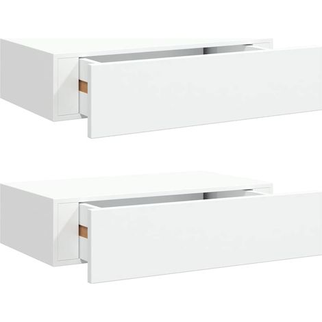 Maison Exclusive - Wandregale mit Schubladen 2 Stk. Weiß 40x23,5x