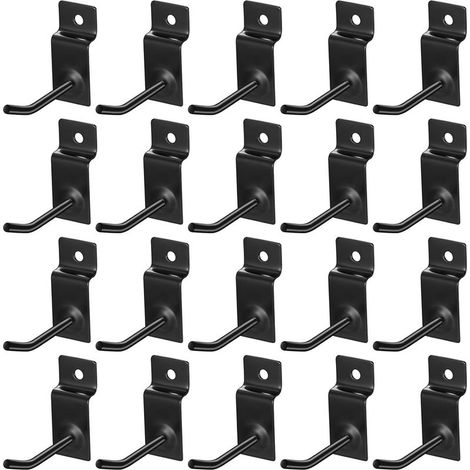 20 Pcs Crochet pour Panneau Perforé Mural, 5cm Crochets pour Panneaux Perforés, Crochet Panneau Perforé Porte Mural, Crochets Muraux pour Garages, Remises à Outils, Ateliers (1/4)