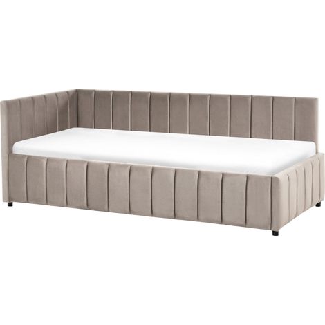 Tagesbett Samtstoff LISIEUX 90 x 200 cm Taupe (1/5)