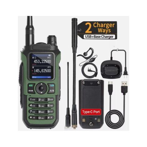 Talkie-walkie Baofeng UV-21 Pro V2 – Portée étendue de 10 km – Rechargeable – 16 canaux – Lampe torche LED intégrée – Communication professionnelle (1/5)