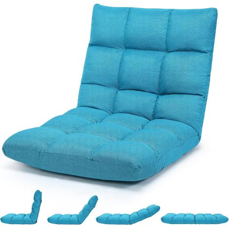 Chaise de Sol, avec Dossier réglable, Coussin de Sol Pliable, Turquoise, rembourrée, Chaise de méditation, Fauteuil de Relaxation, pour Les Loisirs et Le Yoga (1/5)