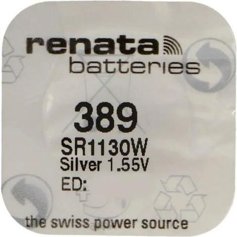 Pila botón renata 389 SR1130W 1 55 voltios 80 mAh capacidad