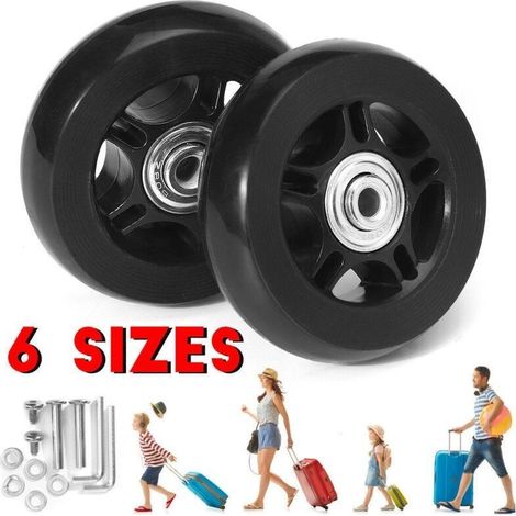 Roues de rechange pour valises 60 mm × 18 mm avec roulements intégrésLot de 2 en caoutchouc silencieux et résistant (1/3)