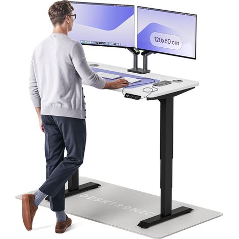 Desktronic Bureau assis debout HomePro - 120x60cm - Noir/Blanc