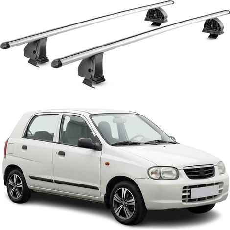 OMAC Aluminium Dachträger Querträger für Suzuki Alto HA24 2002-2009 – TÜV / DIN 75302:2019 – Abschließbar – T-Nut – Max. 75 kg – 2 Stangen – Silber (1/5)