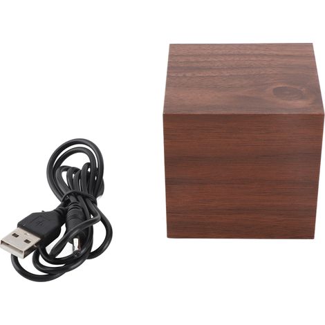 Alarme numérique LED en bois avec jour, date, température, humidité, 3 luminosité, commande vocale, thermomètre et hygromètre d'intérieur pour chevet, bureau, serre, jardin, cave (1/5)