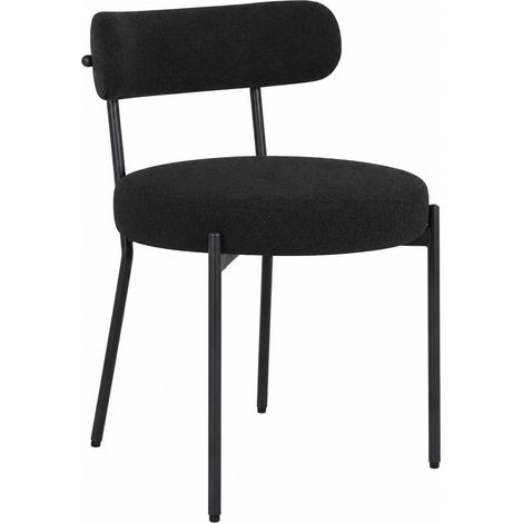 Gunma chaise de salle à manger en velours noir métal noir. (1/5)