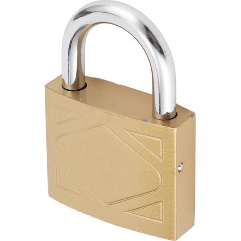 Cadenas extérieur pour maison, 50mm en laiton et fer épais, avec 3 clés, idéal pour porte et armoire (1/5)