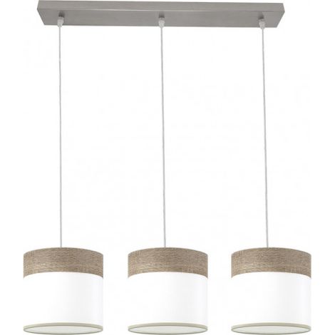 Cloe listello 3xe27 Nickel/bianco-legno Grigio Regx60x16 cm (1/3)