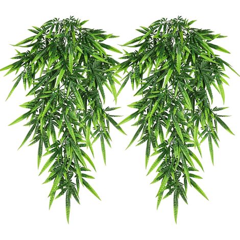 Bearded Dragon Tank Accessories Terrarium plants, 2 Pack Reptile Hanging Plants Artificial Ferns Ivy, Reptile Tank Accessories for Bearded Dragon Lizard Snake Terrarium Decor