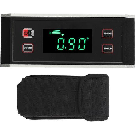 Digitaler Winkelmesser mit V-Nut, Magnetfuß, wasserdichtem LCD-Bildschirm mit Hintergrundbeleuchtung und Neigungsmesser