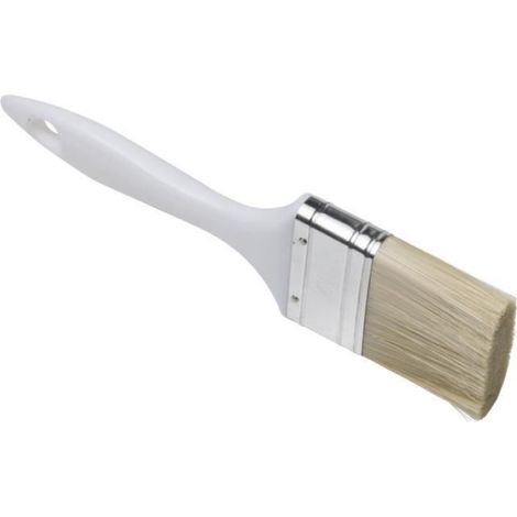Pinceau Plat - Manche ABS Blanc - 60 mm - Pour Application Précise de Peinture - 1 Unité (1/4)