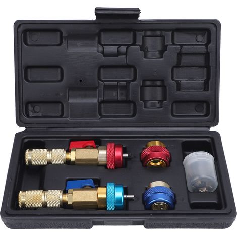 Kit d'installation de retrait rapide de noyau de Valve R134A, outil de retrait de courant alternatif haute et basse pression en laiton et acier inoxydable pour système de climatisation de voiture (1/5)