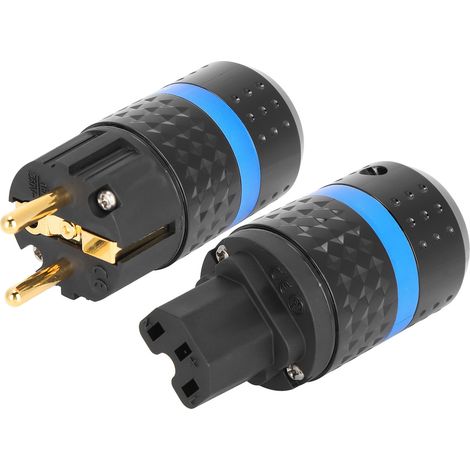 Langlebiger IEC Monosaudio-Audiostecker aus reinem, vergoldetem Kupfer, 100250V (E102G F102G (Stecker/Buchse)) (1/5)