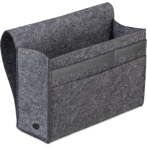 Organizer da letto con 6 scomparti pratico camera da letto 27 x 31,5 x 11,5 cm in feltro grigio 130009719