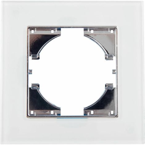 Interrupteur encastré - verre blanc, cadre à 1 élément, design élégant, installation facile, idéal pour les maisons et les bureaux