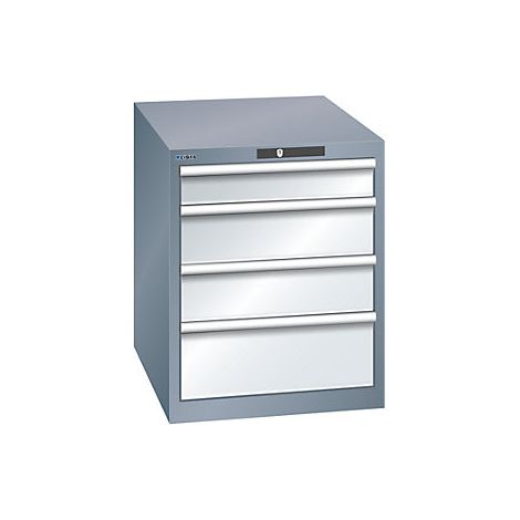 Cajonera con 4 cajones  A x P x H 564 x 724 x 700 mm  gris