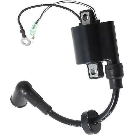 Bobine d'allumage noire SZRH AD pour moteur hors-bord Yamaha 4 et 5 CV (références 6E0-85570-00, 6E0-85570-02 et 5CMHL). (1/4)