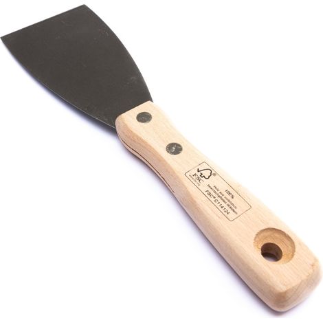 TrendLine Spachtel mit Holzheft 6 cm Holzgriff Malerspachtel Schaber (1/3)