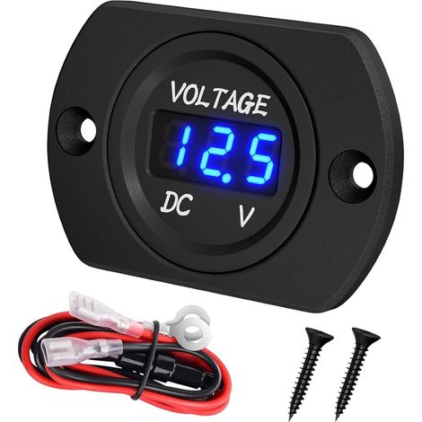 Compteur électrique numérique LED 12 V/24 V avec écran couleur pour voiture, moto, installation facile, design anti-reflet (1/5)