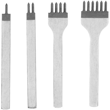 Ensemble de ciseaux de couture de laçage en diamant, Kits d'artisanat cuir bricolage, poinçonnage HSS, ciseau à dents d'estampage, espacement de 6mm (1/5)
