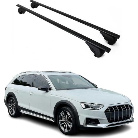 OMAC Barres de toit pour Audi A4 B9 Allroad 2016-2025 – TÜV / DIN 75302:2019 – Antivol inclus – Charge max 75 kg – 2 barres Noir (1/4)