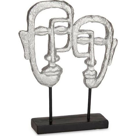 Figurine Décorative Visage Argenté Polyrésine (27 x 32,5 x 10,5 cm) (1/2)