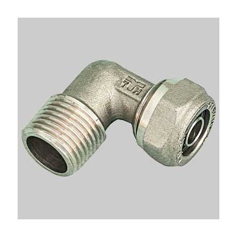 RACCORDO A GOMITO MASCHIO PER TUBO COBRA-PEX - 3/4 x 22 S. 3
