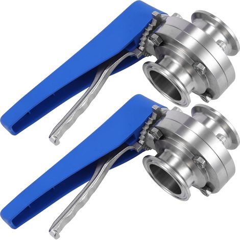 2X 1-1/2 Pouce 38mm SS304 Vanne Papillon Tri Pince de 1,5 Pouce Sanitaire en Acier Inoxydable DéClencheur À Presser (1/5)
