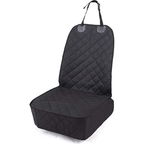 Funda para asiento de coche para perros. Protector impermeable y resistente a los arañazos para el asiento del coche. Se adapta a la mayoría de camiones, furgonetas y autocaravanas (negro). (1/5)