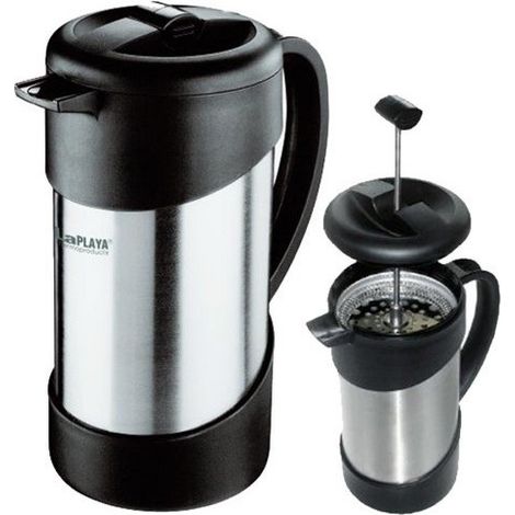 Trade Shop - Laplaya Cafetera De Acero Inoxidable De Doble Pared Para El Hogar Y La Oficina -