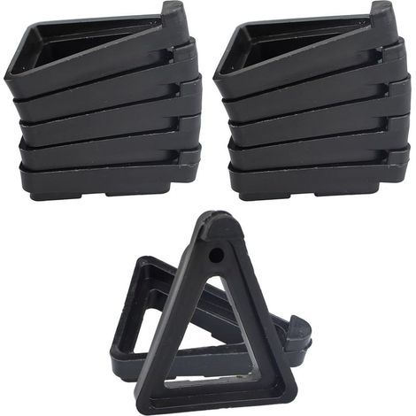 Lot de 24 pieds de pot de fleurs invisibles pour pot de fleurs triangulaires pour intérieur et extérieur, supports de pots de fleurs en terre cuite pour petits et grands pots de fleurs (noir) (1/5)