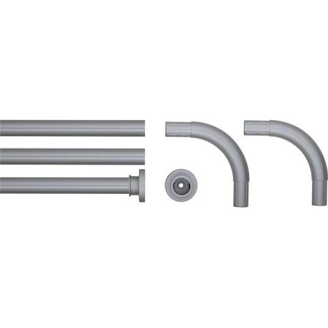 Sealskin Seallux Tringle de rideau de douche Set combinée. Ø 28 mm Aluminium Aluminium mat pour 90x90. 90x90x90 ou 80x170 cm