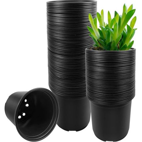 10 Stück 5 Zoll Pflanztöpfe Kunststoff Pflanztöpfe mit Abflusslöchern Zum Umpflanzen, für Sukkulenten und Setzlinge (1/5)