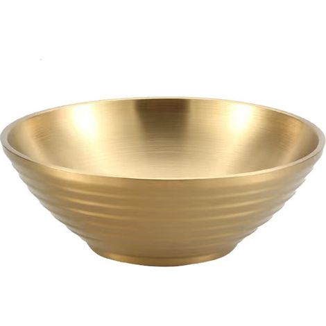Bol En Acier Inoxydable - Résistant À La Rouille - Pour Soupe Riz Nouilles Dessert - Diamètre 20 Cm Hauteur 7 Cm - 1 Pièce (1/5)