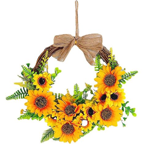 Décoration Couronne Fleurs Artificielles, Couronne de Porte Couronne Murale, Couronne pour Porte D'entrée, Couronne de Porte Artificiellement Florale, pour Maison, Fêtes, Portes, Mariages (1/5)