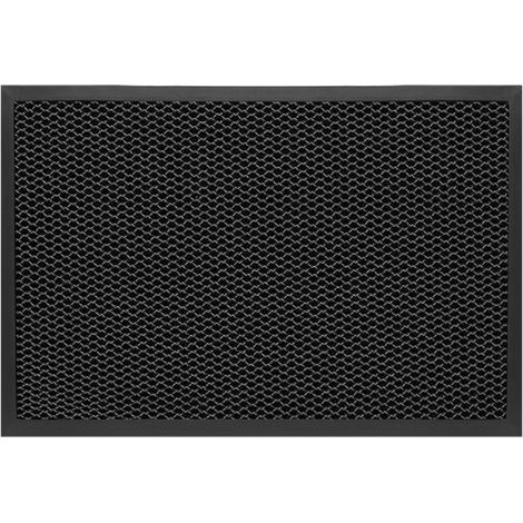 Paillasson d'entrée extérieur noir 43 x 76 cm, tapis d'entrée intérieur antidérapant et imperméable, profil bas, paillasson lavable pour porte, jardin, terrasse (1/5)