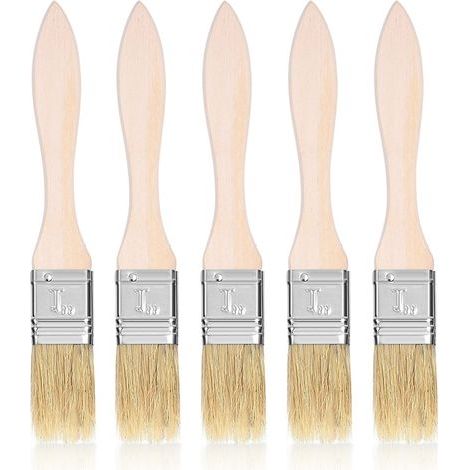 Lot de 5 Pinceau de Cuisine Pinceaux en Bois Pinceaux à Badigeonner Résistant à Haute Température Pinceau Pâtissier Pour Barbecue Badigeonner Huile (1/5)